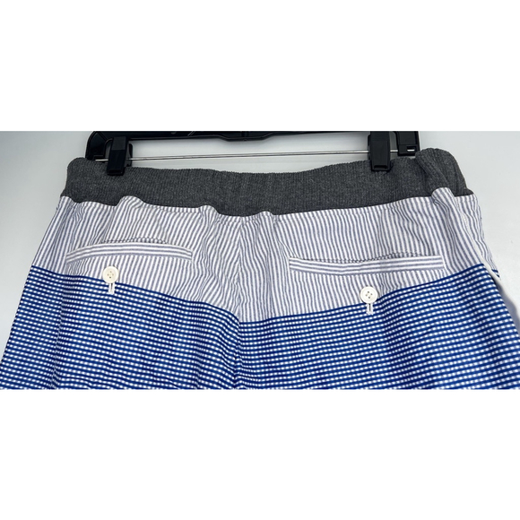 Sacai Blue Gingham Check Cotton Shorts Drawstring Men's Size 3 Large Luxury - Picture 3 of 5